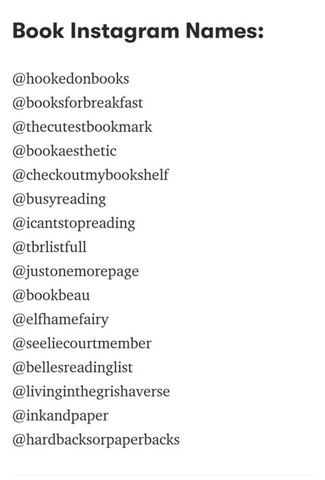 book username ideas.